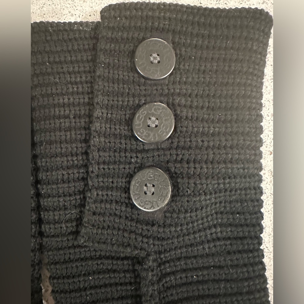 UGG Classic Cardy Black Knit Boots with Button Accents 8 - Picture 4 of 13